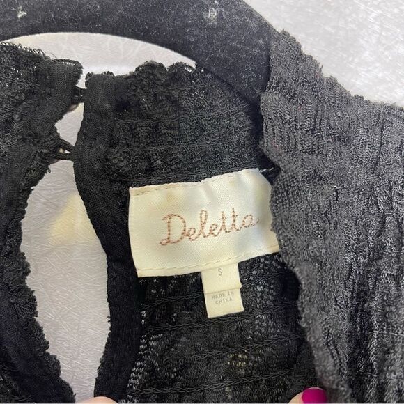 anthropologie Deletta Amanna Mock Neck Lace Top S - Picture 2 of 7